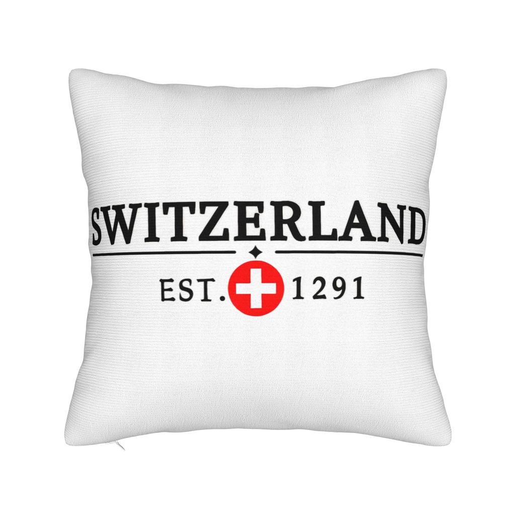 Switzerland Swiss Flag Mountains Pillowcase Printed Polyester Cushion Cover Decor Europe Throw Pillow Case Cover Seater Square