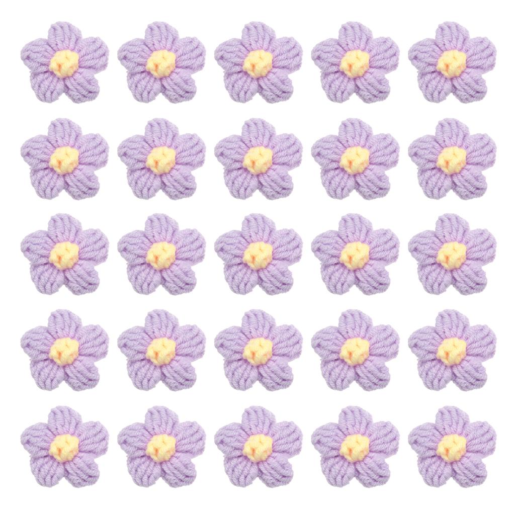 36pcs Crochet Flowers Applique Flowers for Craft Sewing Crochet Flowers Bouquet  DIY Hair Clothes Party Craft Christmas Decor
