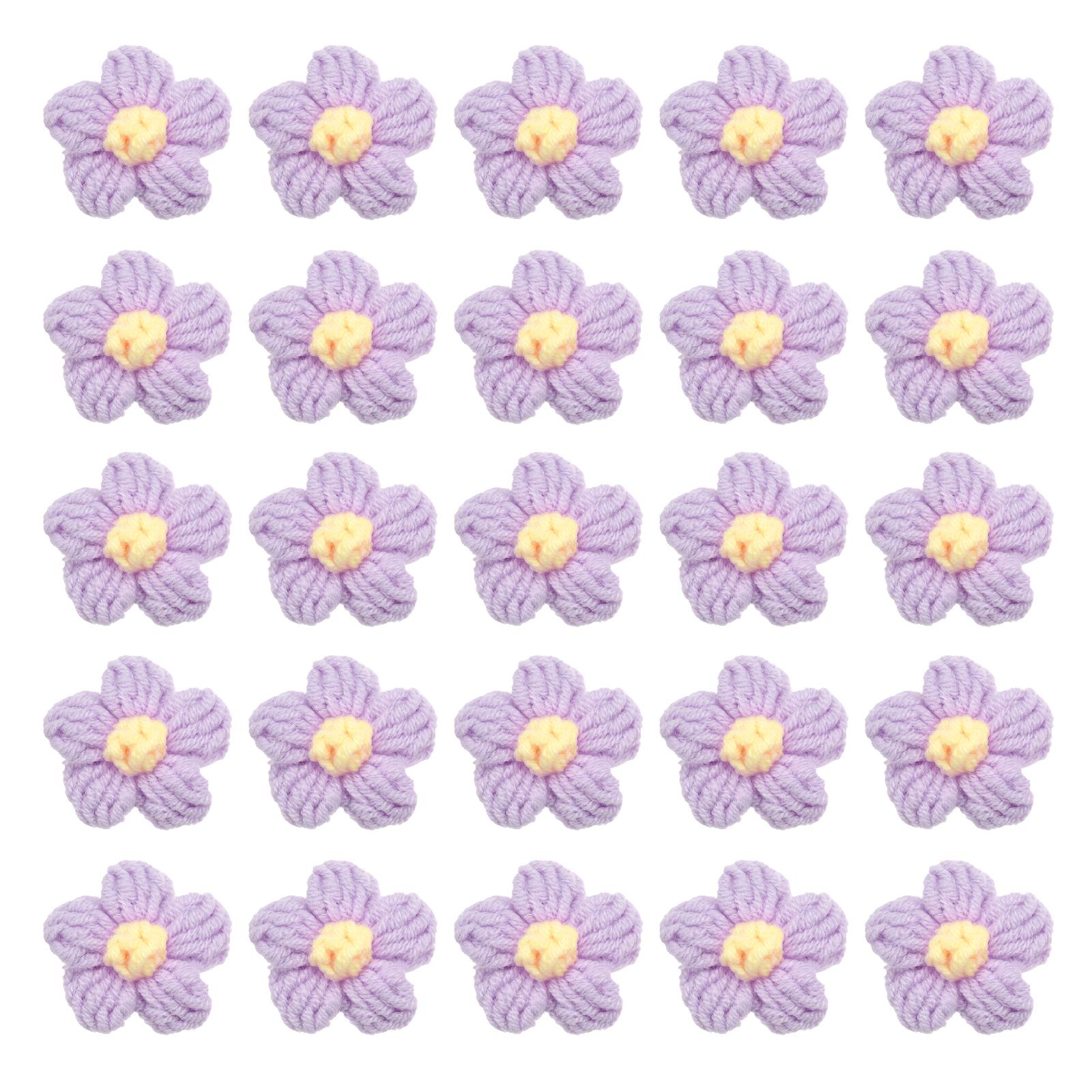

36pcs Crochet Flowers Applique Flowers for Craft Sewing Crochet Flowers Bouquet DIY Hair Clothes Party Craft Christmas Decor светло-фиолетовый
