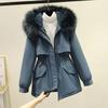 Korean Style Winter Parka: Women's Loose, Thickened Cotton Coat with Stylish Velvet Accents