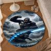 Giant Monster Rampage Round Rug for Livingroom,Bedroom, Palyroom, Chair Rug, Area rug, Circle Carpet, Large Size Decor Fan Christmas gift