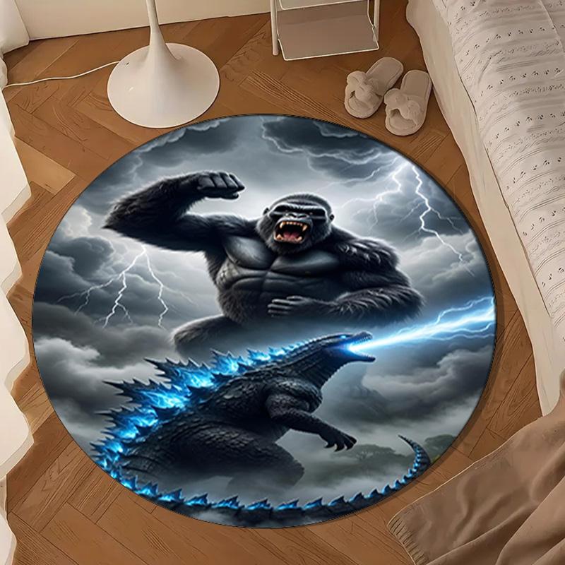 Giant Monster Rampage Round Rug for Livingroom,Bedroom, Palyroom, Chair Rug, Area rug, Circle Carpet, Large Size Decor Fan Christmas gift