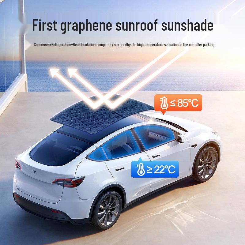 Tesla Model Y & 3 Sunroof Graphene Sunshade - New Version