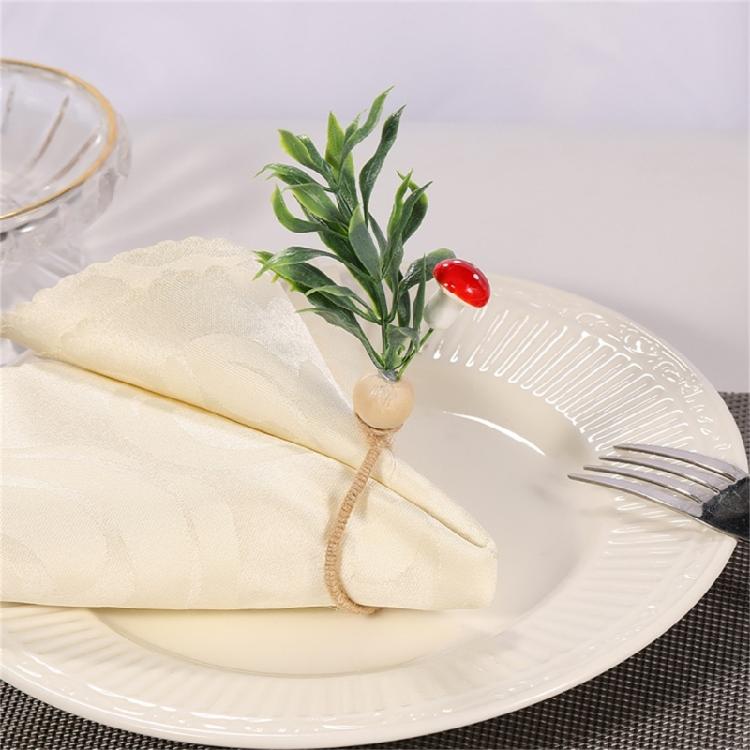 6Pcs Simple Napkin Holder Artificial Green Leaf Napkin Rings for Parties Dinner Wedding Banquets Table Decoration