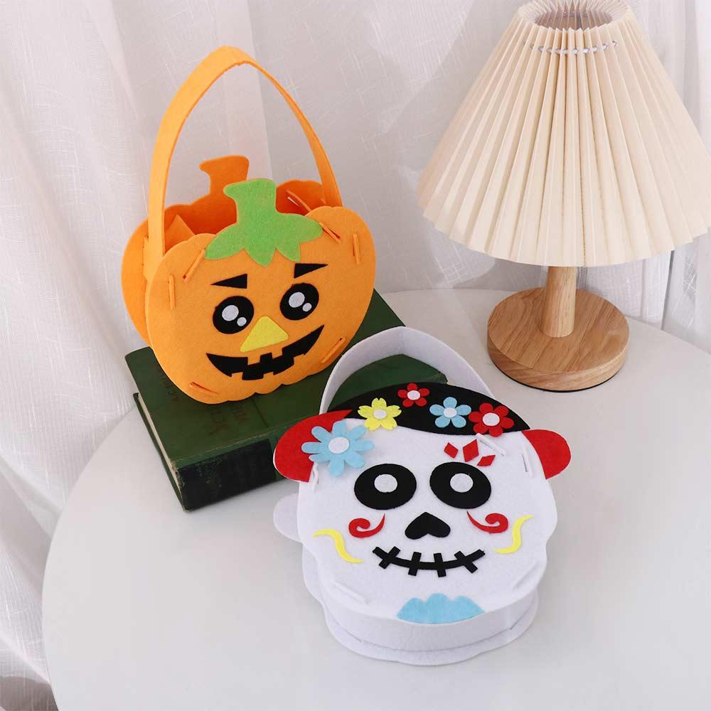 Material Halloween Decoration Ornament Gift Basket Halloween Bag Halloween Candy Bag Storage Bucket