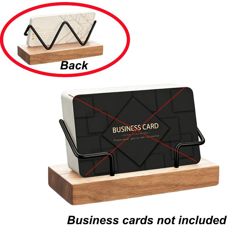 1Pcs Wooden Business Card Display Stand Wood Business Card Holder For Desk Postcard Holder Office Home Desktop Accessories