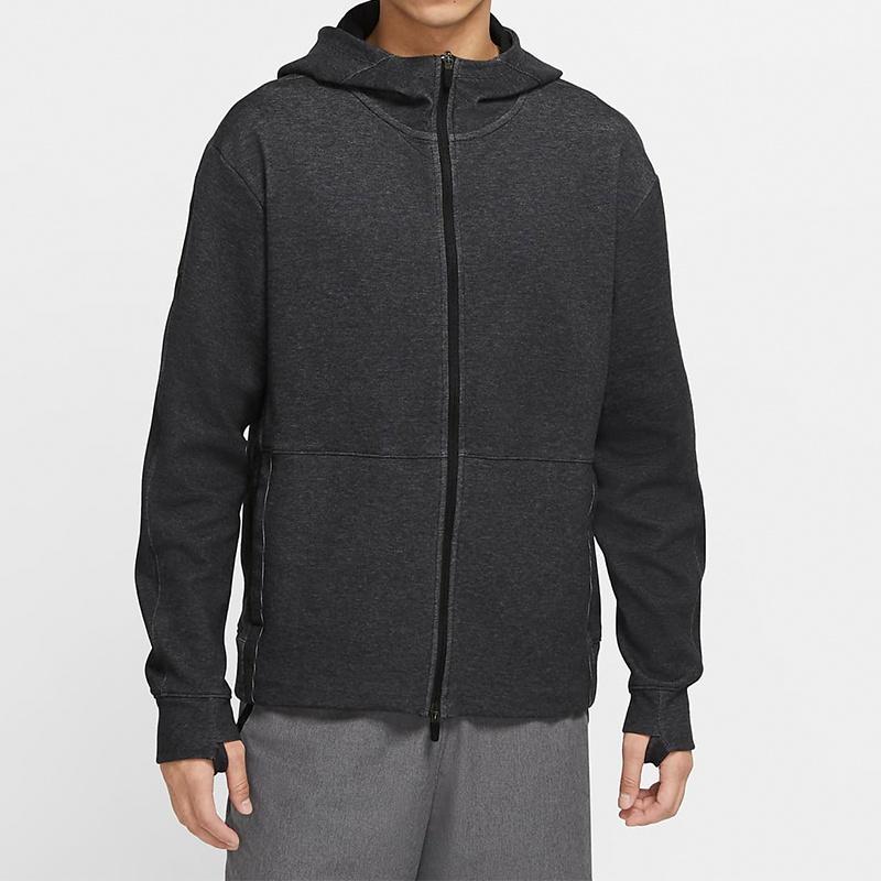Nike Yoga Full Cardigan Training Hooded Jacket Men's Black CU6261-010