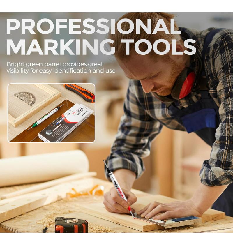 1/4Pcs Long Head Deep Hole Marker Pen Woodworking Decoration Permanent Marker Pen Waterproof Metal Perforating Pen