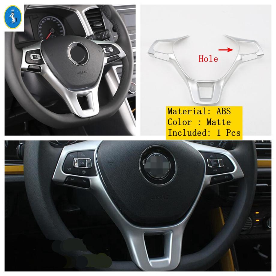 Carbon Fiber Car Steering Wheel Bottom Decor Frame Cover Trim For Volkswagen Arteon 2018   Carbon Fiber ABS Accessories Matte