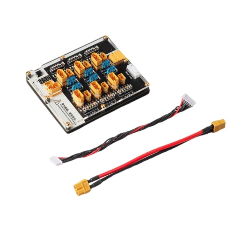 

6 Way Battery Balance Charger Board 40A XT60 XT30 Plugs Supports 2-6S Integrated Discharge Auto Resetting Heat Fuses 1