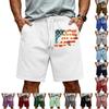 Men's Casual Drawstring Waist Shorts with Flag Print Lightweight Comfortable Fit Suitable for Daily Wear and Outdoor Activities