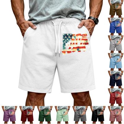 Herren Freizeithose mit Kordelzug und Flaggen-Print, leicht, bequem, geeignet für den täglichen Gebrauch und Outdoor-Aktivitäten