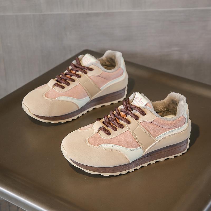 JCF220-1 new autumn thick baseplate shoes women's shoes velvet student casual splicing heightening sports shoes