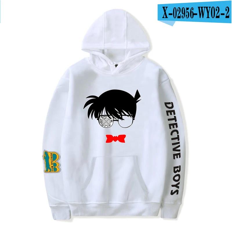

Новая толстовка с капюшоном «Детектив Конан» для мужчин и женщин, модная популярная тенденция, аниме-пуловеры с капюшоном в стиле Харадзюку, классика, простой, с длинным рукавом M белый