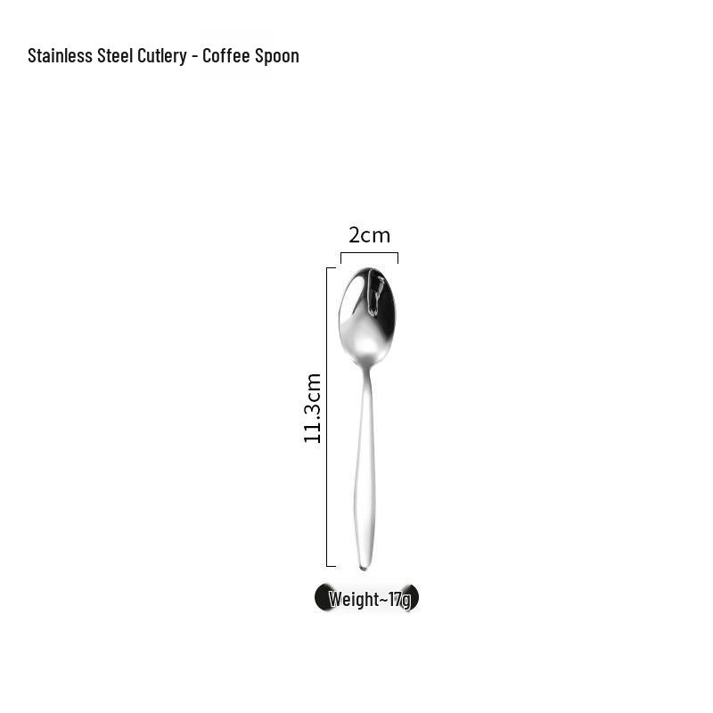 High-End European Stainless Steel Cutlery Set: Steak Knife, Fork, Spoon, Coffee Spoon, Dessert Spoon