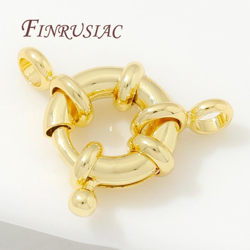 18K Gold Plated Round Spring Clasps For Jewelry Making,Locks For Bracelets 9mm 10mm 11mm Necklace Clasp Accessories For Jewelry