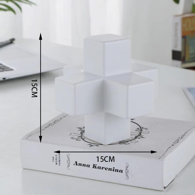 DXUIALOI Nordyckie proste galwanizowane klocki ceramiczna dekoracja prosta geometryczna dekoracja domu salonu biurka
