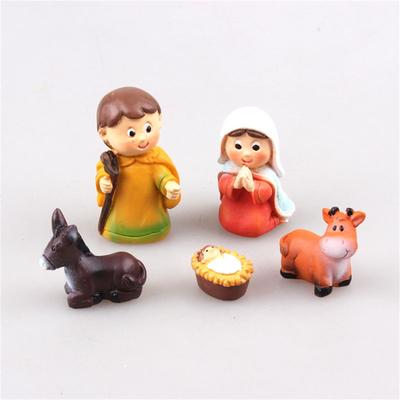 Resin Nativity Set Featuring Jesus Birth Scene Religious Decoration Perfectly For Christian Home Church Display