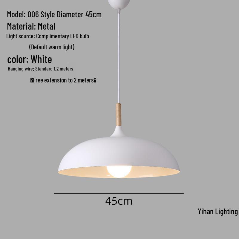 Modern Nordic Single-Head Pendant Light for Hotels, Bars, and Restaurants - Industrial Retro Style Lampshade.