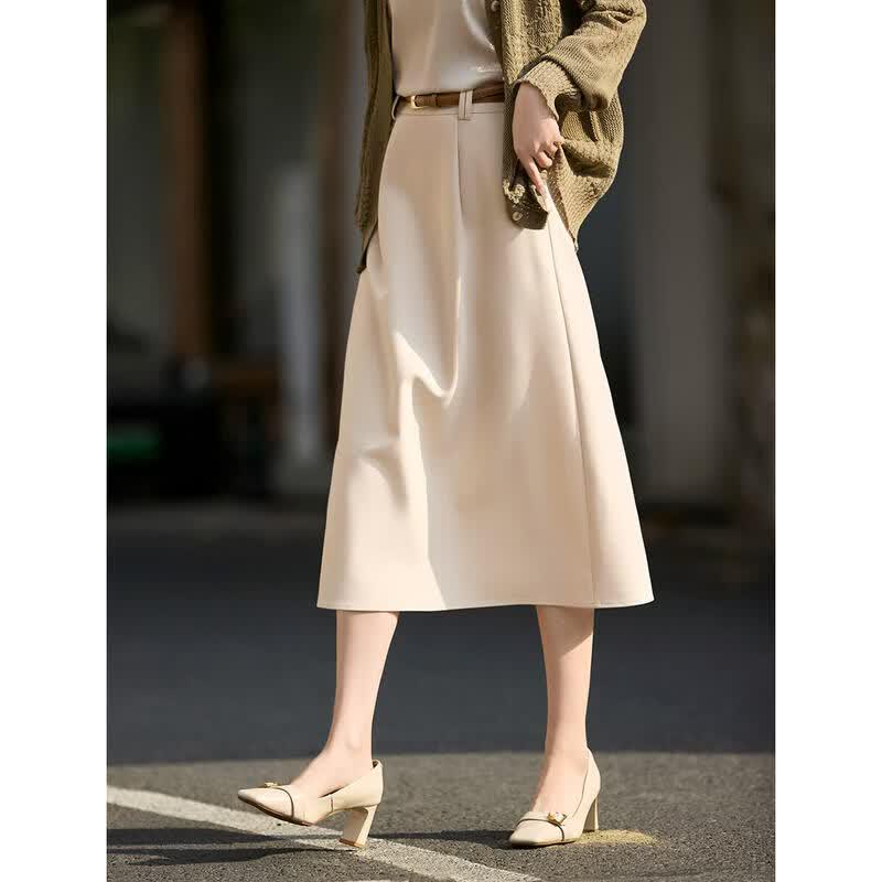 XWI Women s Commuter A-line Pleated Midi Skirt S