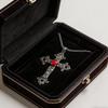 Punk Kristall Große Kreuz Anhänger Halsketten für Frauen Männer Gothic Unregelmäßige Kreuz Schlüsselbein Kette Halsketten Ästhetischen Schmuck