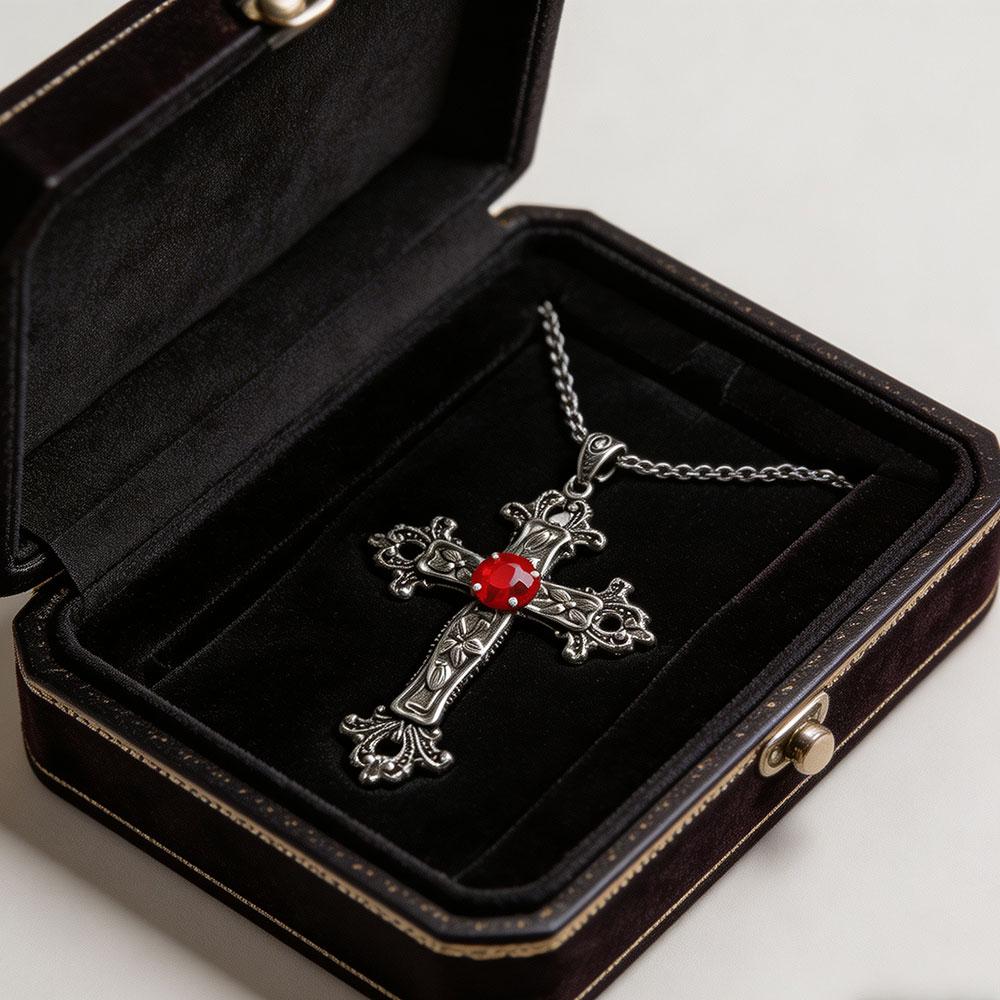 Punk Kristall Große Kreuz Anhänger Halsketten für Frauen Männer Gothic Unregelmäßige Kreuz Schlüsselbein Kette Halsketten Ästhetischen Schmuck