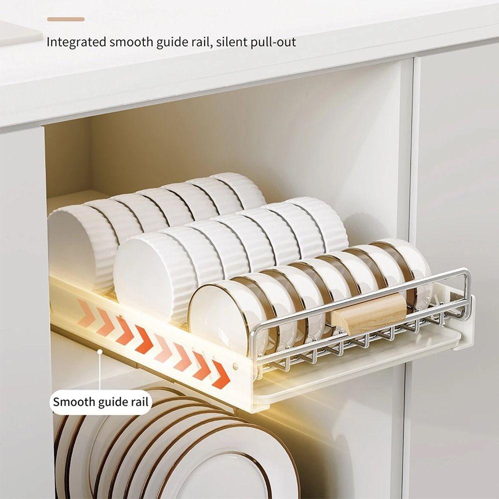 Punch-free Bowl Dish Storage Shelf Stainless Steel Drawer Organizer New Spice Rack  Dish