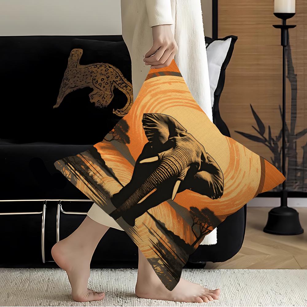 Abstract Elephant Sunset Animal Art Pillowcases Home Bedding Decorative Pillow Cover Wedding Super Soft Pillow Case