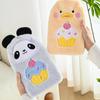 Plush-Covered Cartoon Hot Water Bottle with Inflatable Liner - Washable Hand Warmer for Girls' Bedtime