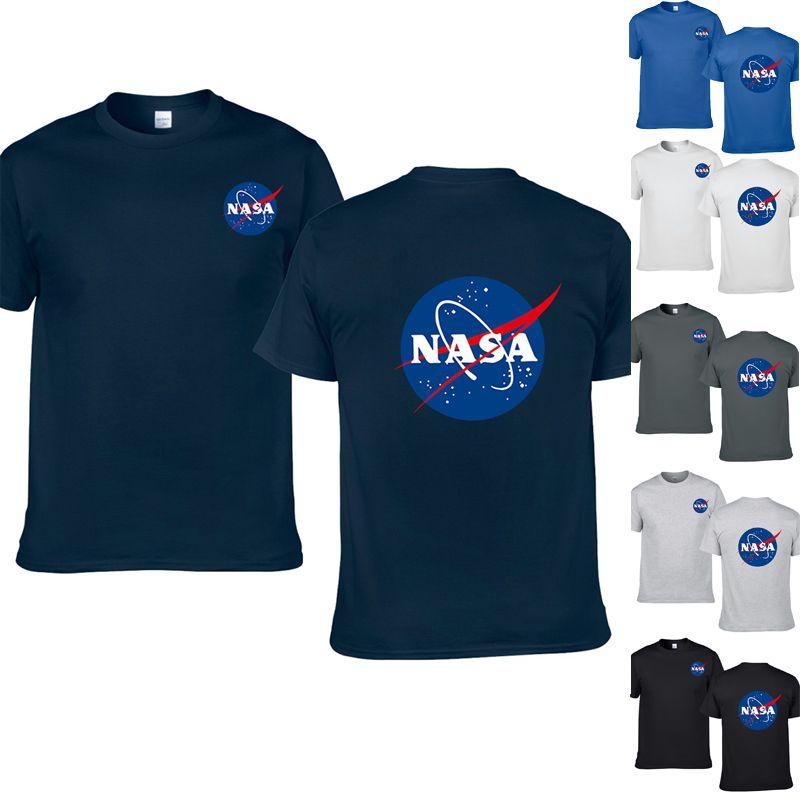 Logo Retro Nasa Vintage Look Space Short Sleeve Mens Cotton Tshirt Tee Tops