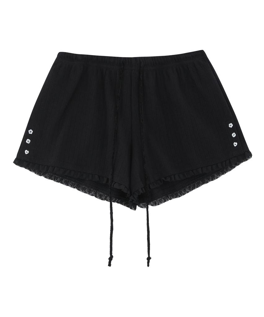 Lojanneu Sweet Dreams Lace Shorts (Black)