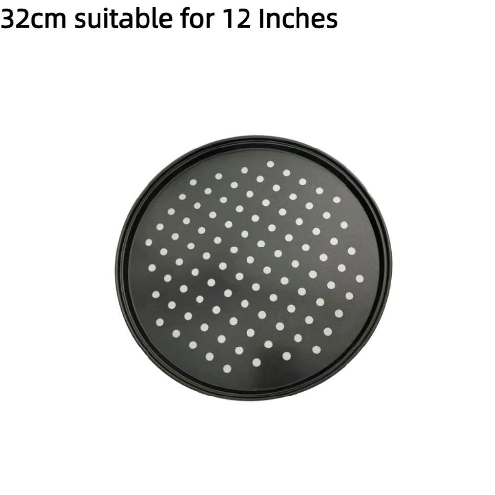 Carbon Steel Perforated Pizza Pan 10/11/12 Inch Non Stick Cooking Plate Round Mupti Purpose Pizza Baking Tray Crispy & Bubbly