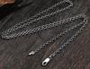 S925 Silver Vintage Distressed O-Shaped Cross Chain Necklace for Men and Women