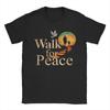 World Peace Monks Walk Peace  with Aloka Dog T Shirt Summer  Hip Hop TShirts Unisex Cotton Comfortable Plus Size Top Tees Gift