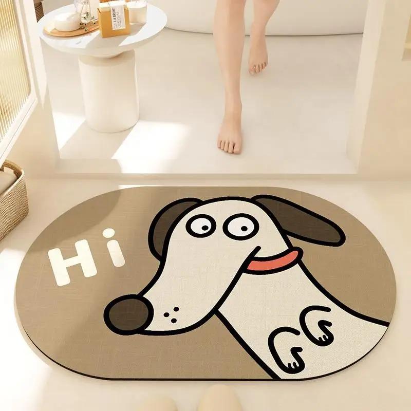 Bathroom Absorbent Floor Mat Household Cartoon Soft Diatom Mud Bathroom Door Carpet Door Mat Toilet Special Floor Mat