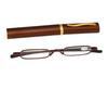 Ultralette lesebriller High-definition Spring Frame Presbyopia Earwear Mote Mini Penneholder Bærbar med Brilleetui