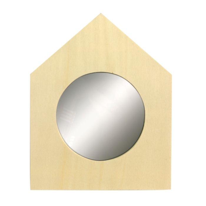 MégaCréa DIY - Wooden House Mirror 13 X 15 X 0.5 Cm