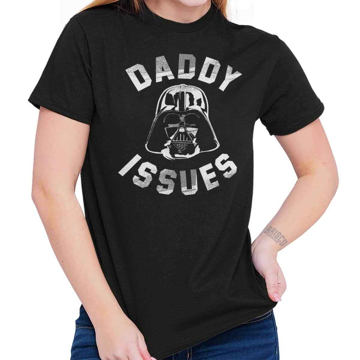 Funny Space Movie Villain Daddy Issues Joke Womens Graphic Crewneck T Shirt Tee M