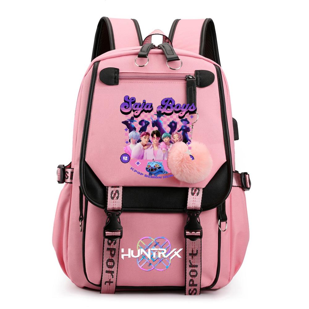 Anime Niedlicher Cartoon K-Pop Bedruckter Rucksack Schultasche für Teenager Schüler Mädchen Junge Bücherrucksack Große Kapazität Wasserdicht Reisetasche Kindergeschenk Rucksack