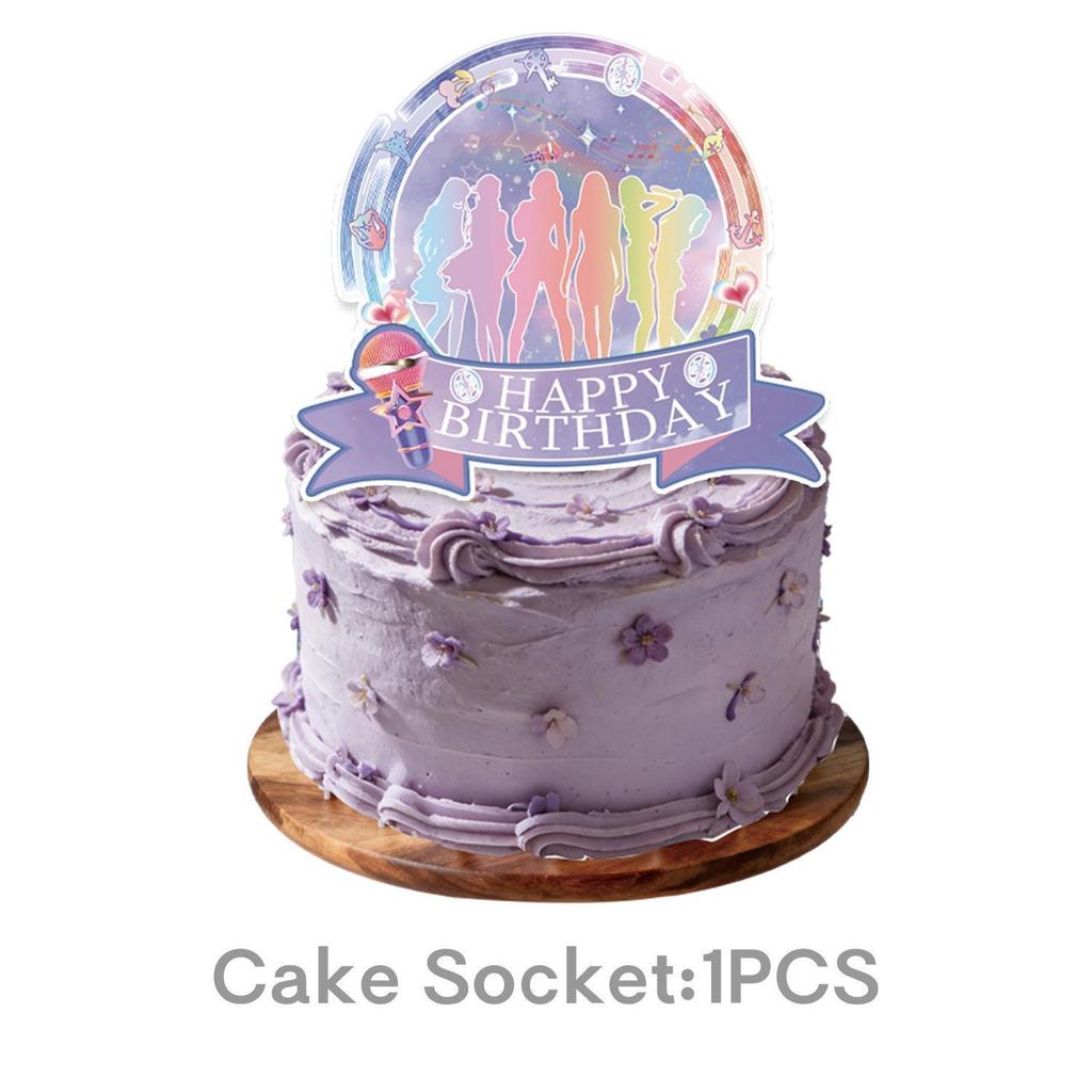 Girl Group-Themed Birthday Party Decorations: Disposable Paper Plates, Cups, Banners, and Cake Topper Set