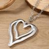 Fashion Exaggerated Big  Heart Pendant Necklace for Women Long Sweater Necklace Female Jewelry
