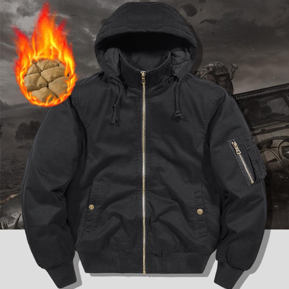 Winter Nieuwe Mannen Katoenen Jas Mannen Warm Dik Winddicht Jas Buiten Zakken Tactische Rits Parka Afneembare Capuchon Bomberjack Man