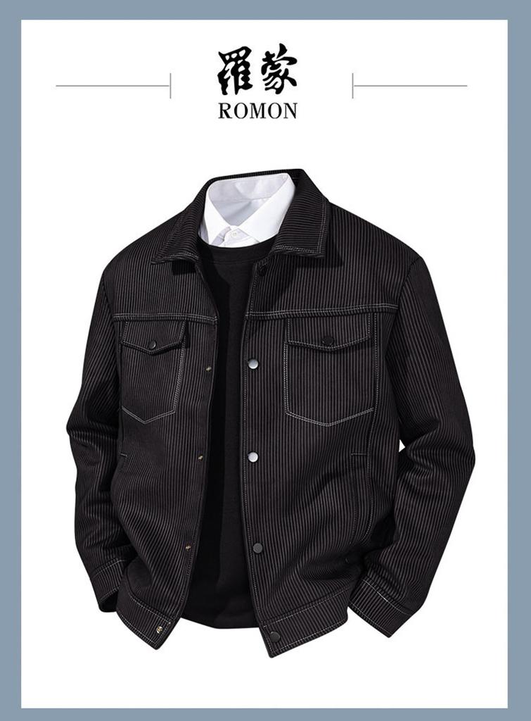 Classic workwear jacket men's fashionable workwear with imitation cashmere pit strips