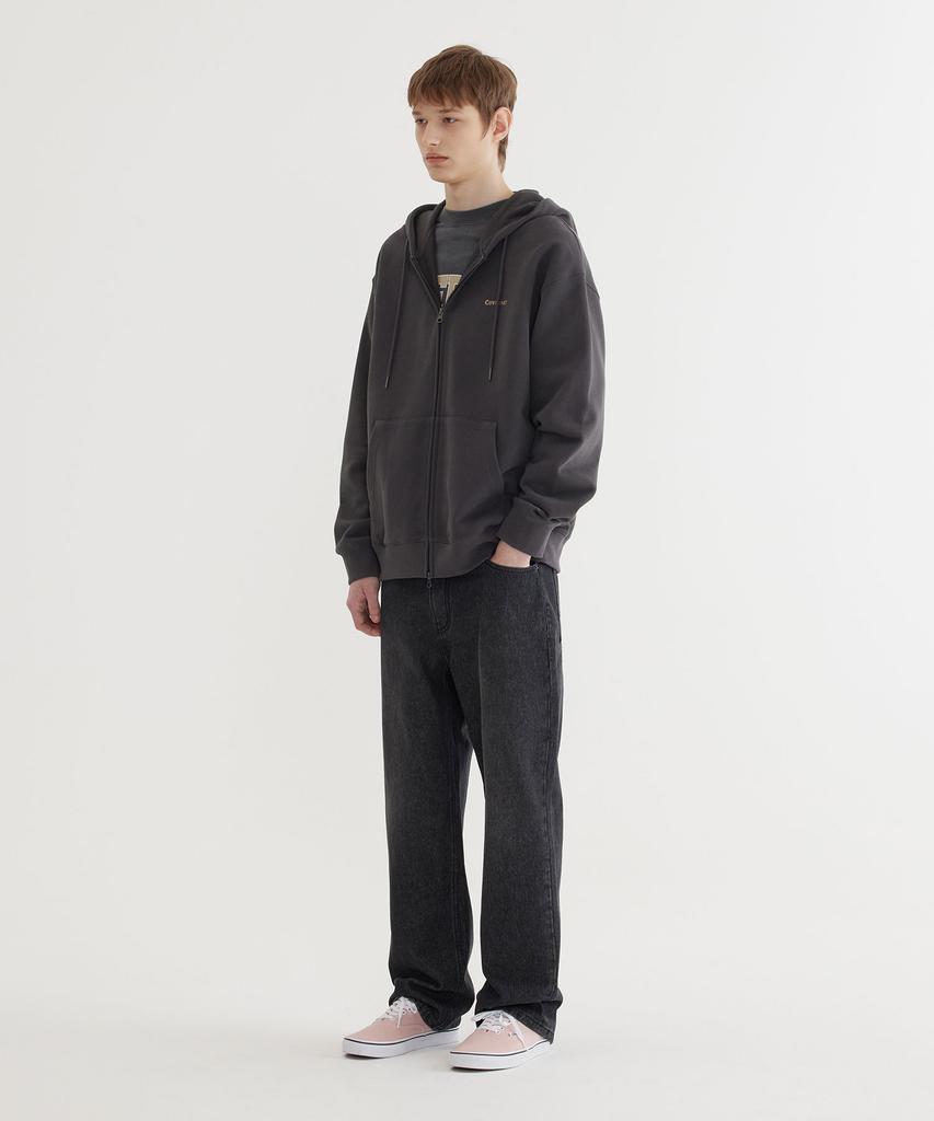 COVERNAT Small Authentic Zip-Up Hoodie Charcoal