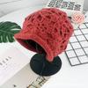 New Double Hat Ladies Knitted Hook Hollow Pattern Breathable Knitted Hat Wool Stacking Hat