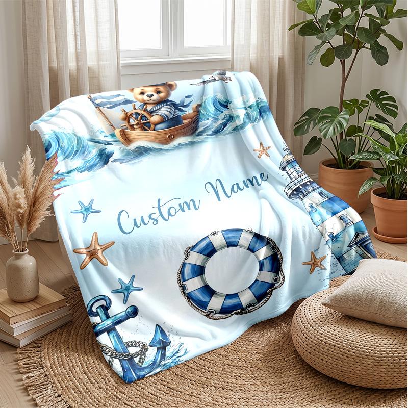 Mystic Forest Animals Theme Blanket Lightweight Warm Flannel Blanket Decorative Throw Blanket for Home Decoration