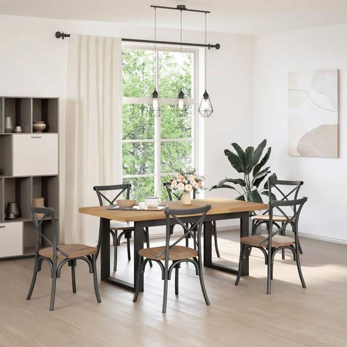 VidaXL Table à manger NOAIN pieds en forme de U 180x90x75cm massif pin, table de salle à manger, table de dîner, table de 3328259