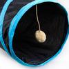 Blue Black Cat Tunnel Toy Foldable Play Tube Fun Pop-Up Hideaway Interactive Chase Game Durable Pet Playhouse for Indoor Kittens