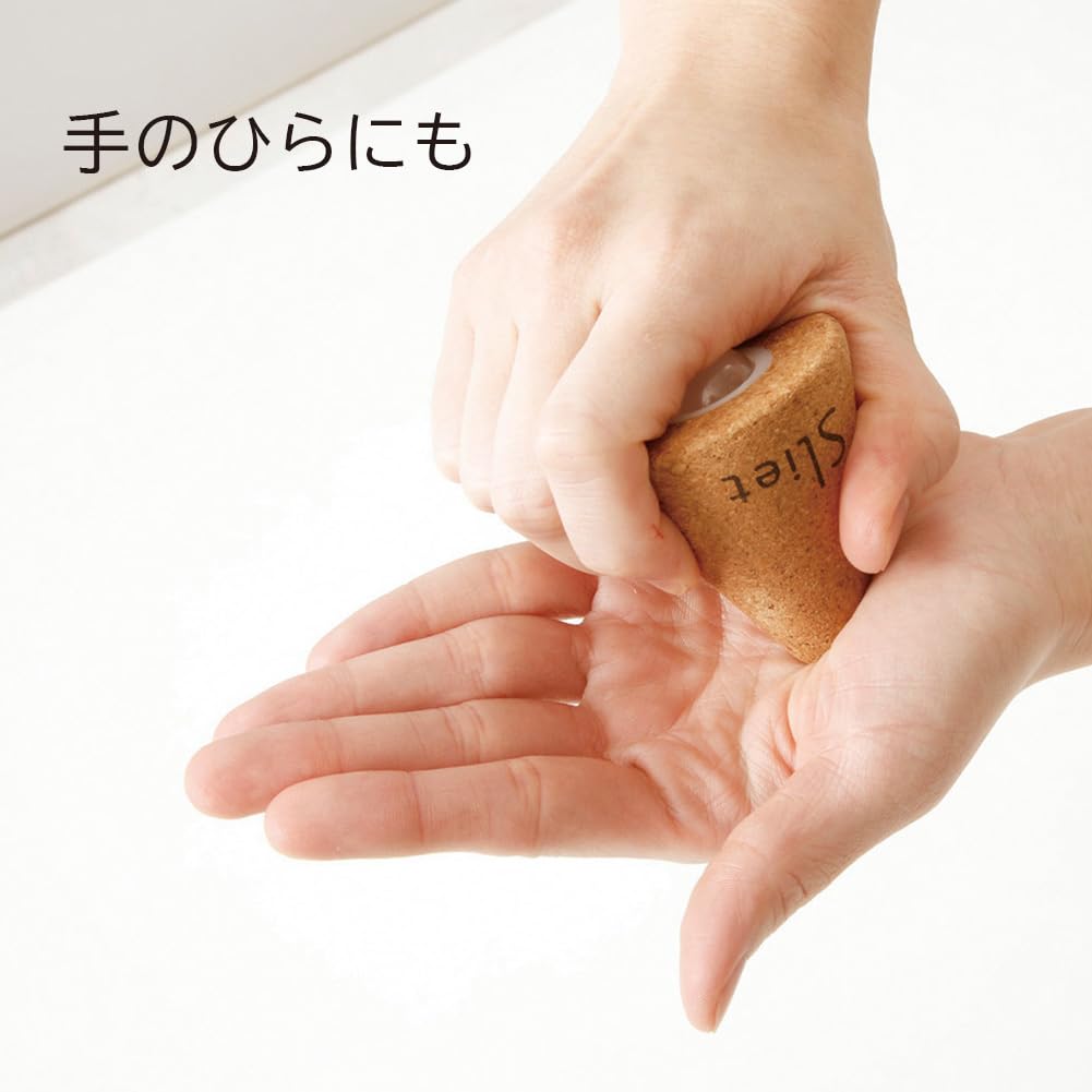 Alphax Massage Acupressure Natural Rose Quartz Roller, Roller, Stone, Cork, Sliet,