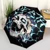 1pc Death Spiked Skull Automatic Opening/Closing Outdoor Umbrella with 8 Bone Iron Frame - Perfect Gift for Fans and Travelers!L015